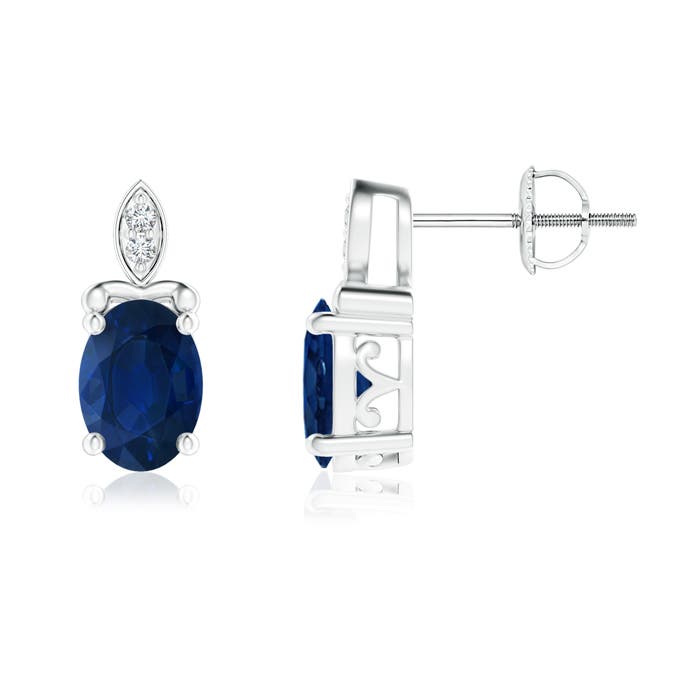 AA - Blue Sapphire / 1.72 CT / 14 KT White Gold