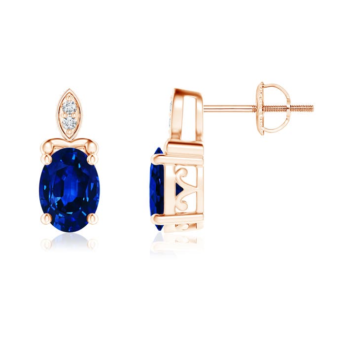 AAAA - Blue Sapphire / 1.72 CT / 14 KT Rose Gold