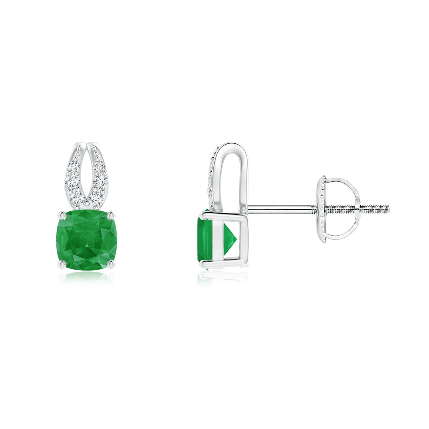 A - Emerald / 0.55 CT / 14 KT White Gold