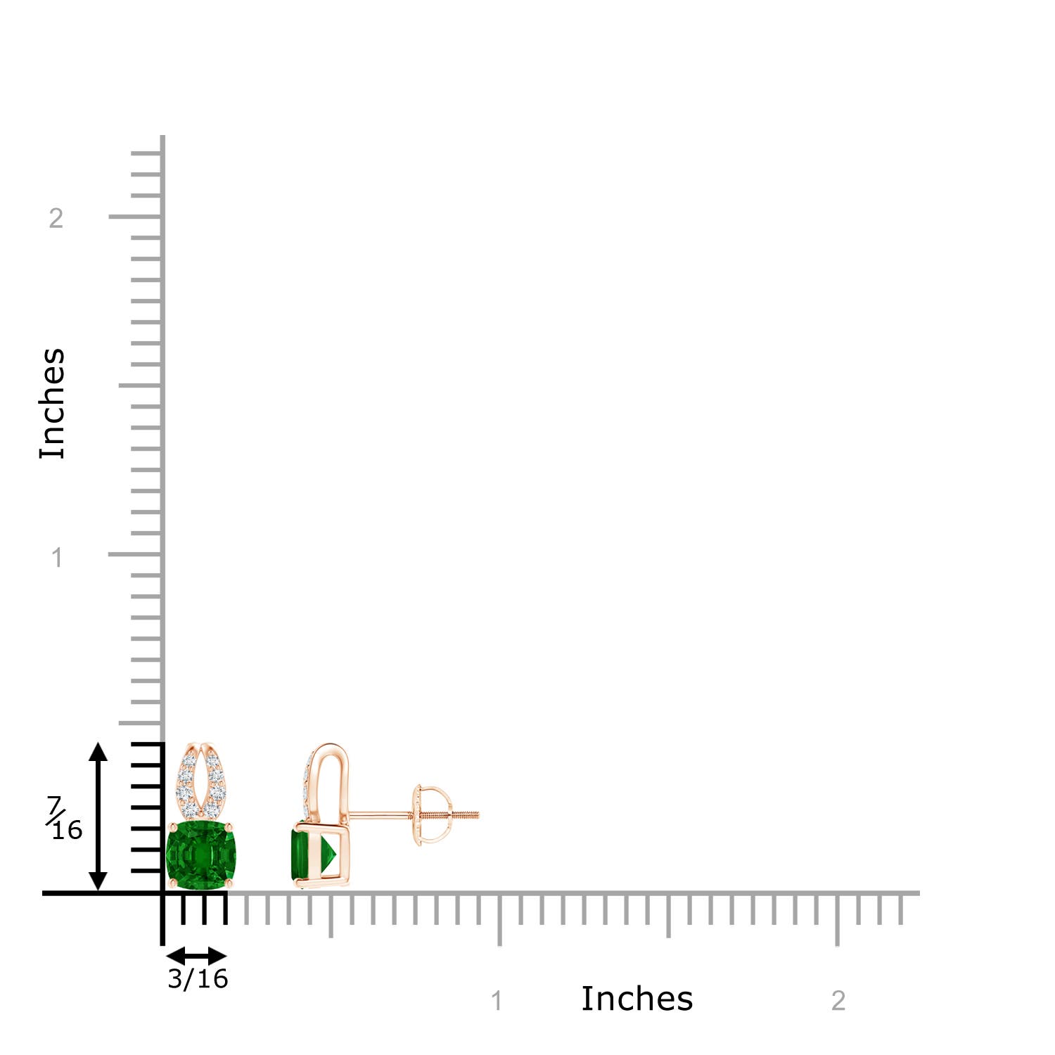 AAAA - Emerald / 1.21 CT / 14 KT Rose Gold