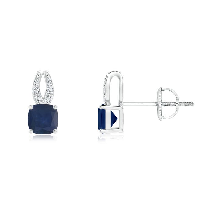 A - Blue Sapphire / 0.75 CT / 14 KT White Gold