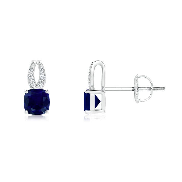 AA - Blue Sapphire / 0.75 CT / 14 KT White Gold