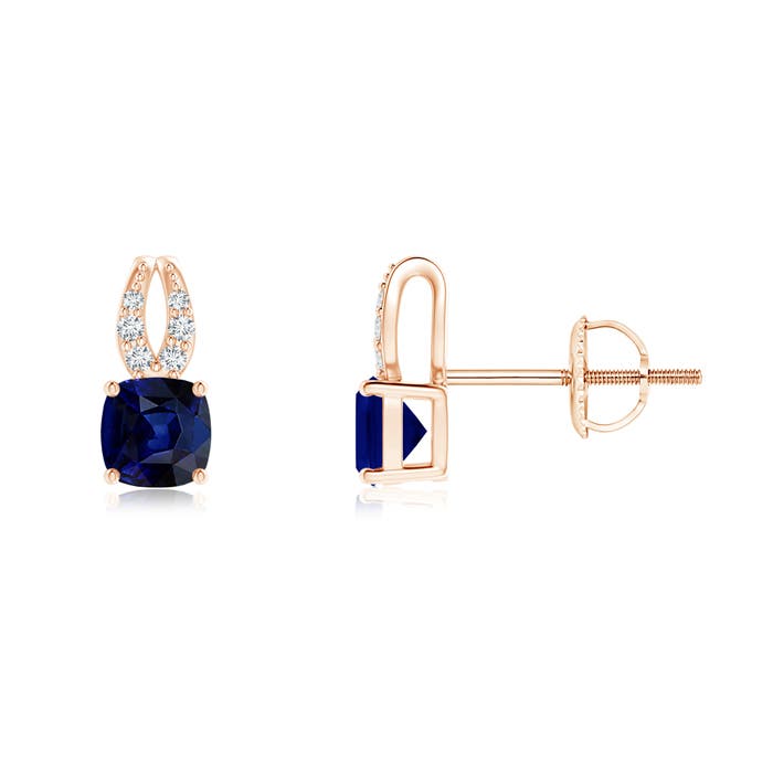 AAA - Blue Sapphire / 0.75 CT / 14 KT Rose Gold