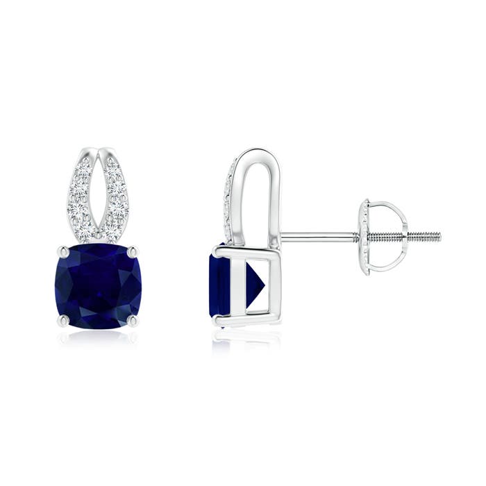 AA - Blue Sapphire / 1.25 CT / 14 KT White Gold