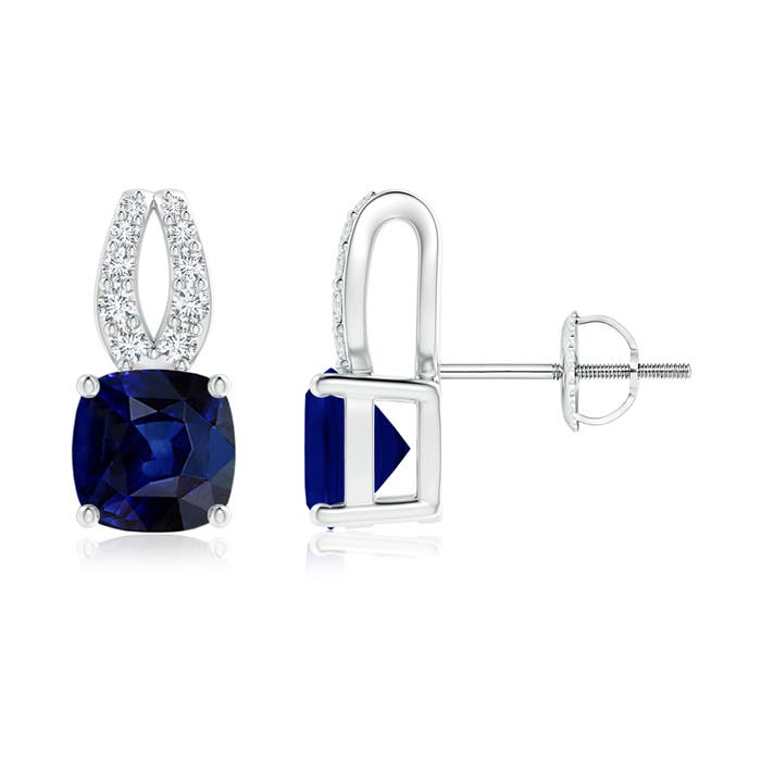 AAA - Blue Sapphire / 2.17 CT / 14 KT White Gold