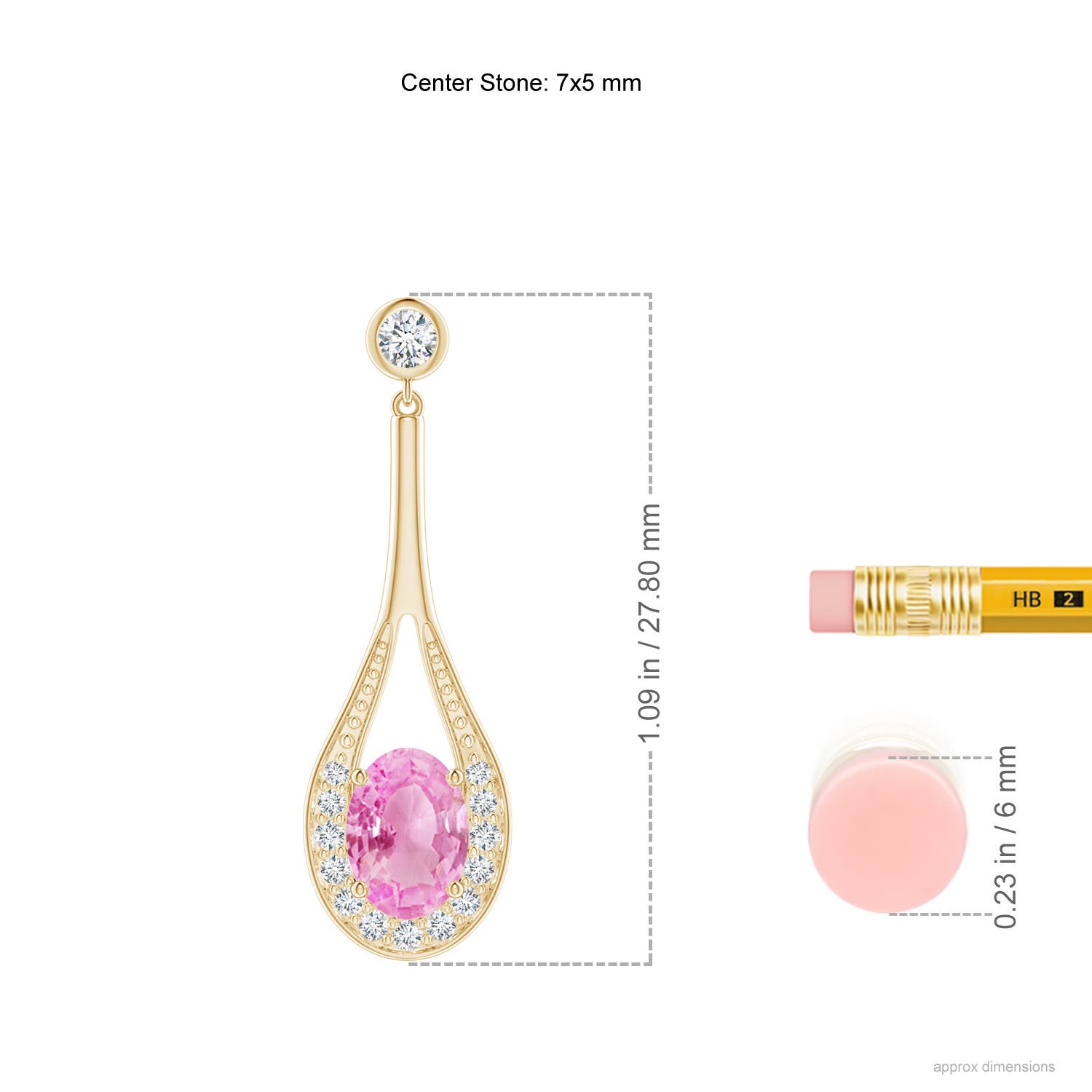 A - Pink Sapphire / 2 CT / 14 KT Yellow Gold