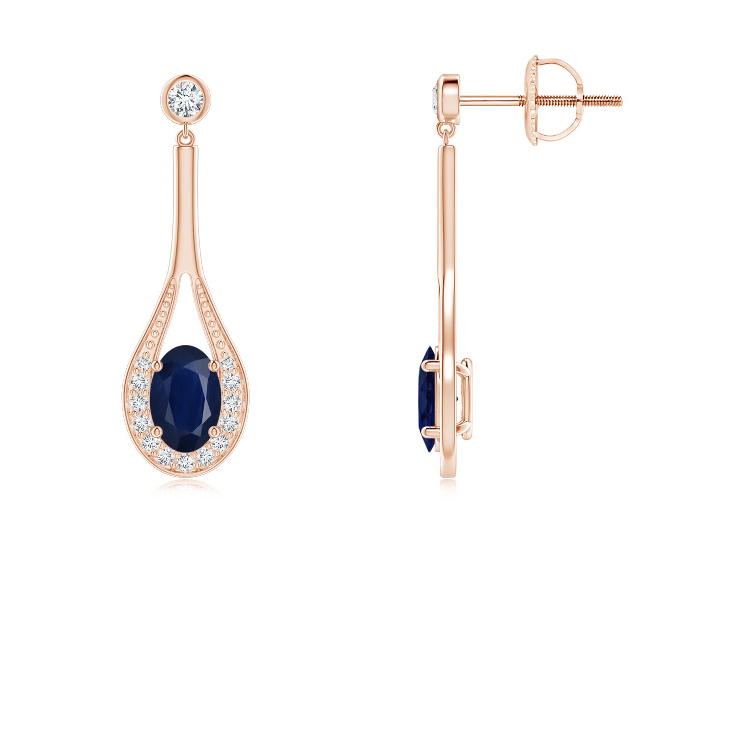 A - Blue Sapphire / 1.39 CT / 14 KT Rose Gold