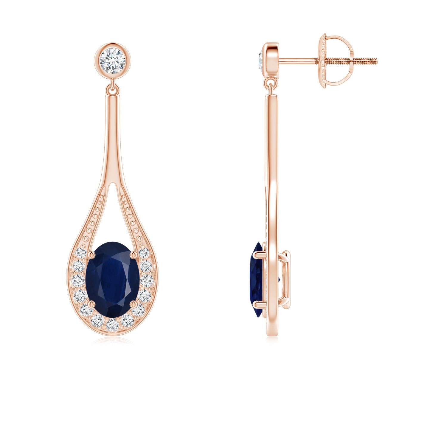 A - Blue Sapphire / 2 CT / 14 KT Rose Gold