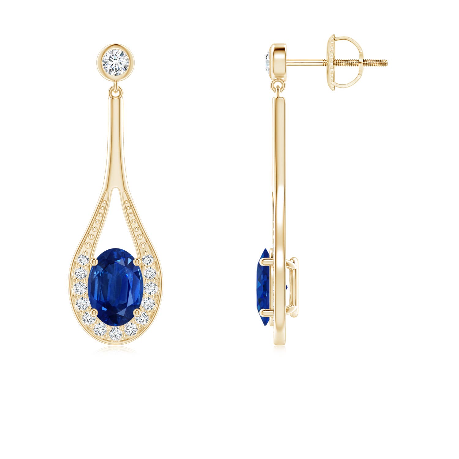 AAA - Blue Sapphire / 2 CT / 14 KT Yellow Gold