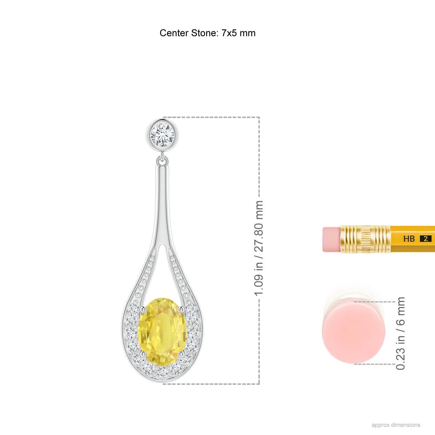 A - Yellow Sapphire / 2.3 CT / 14 KT White Gold