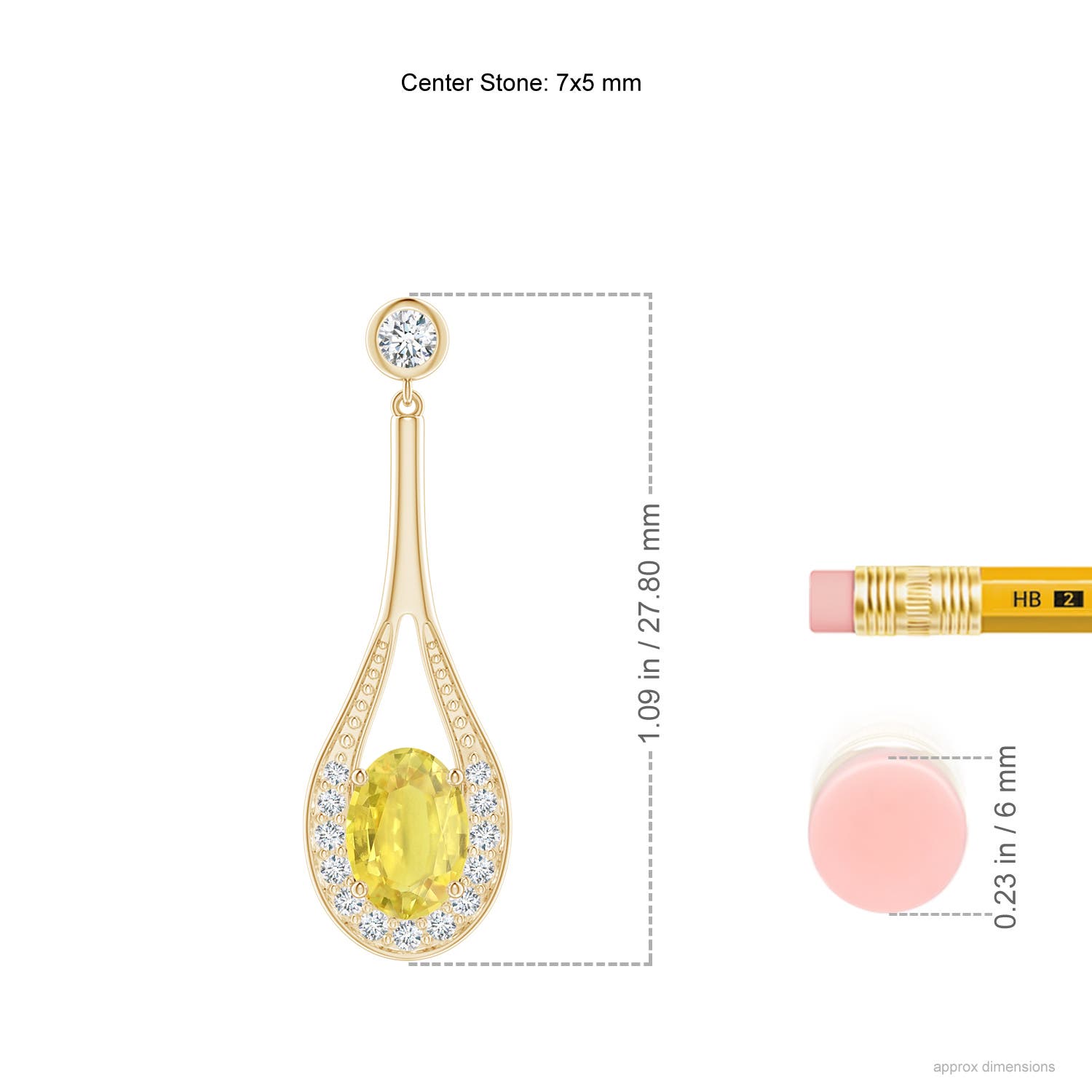 A - Yellow Sapphire / 2.3 CT / 14 KT Yellow Gold