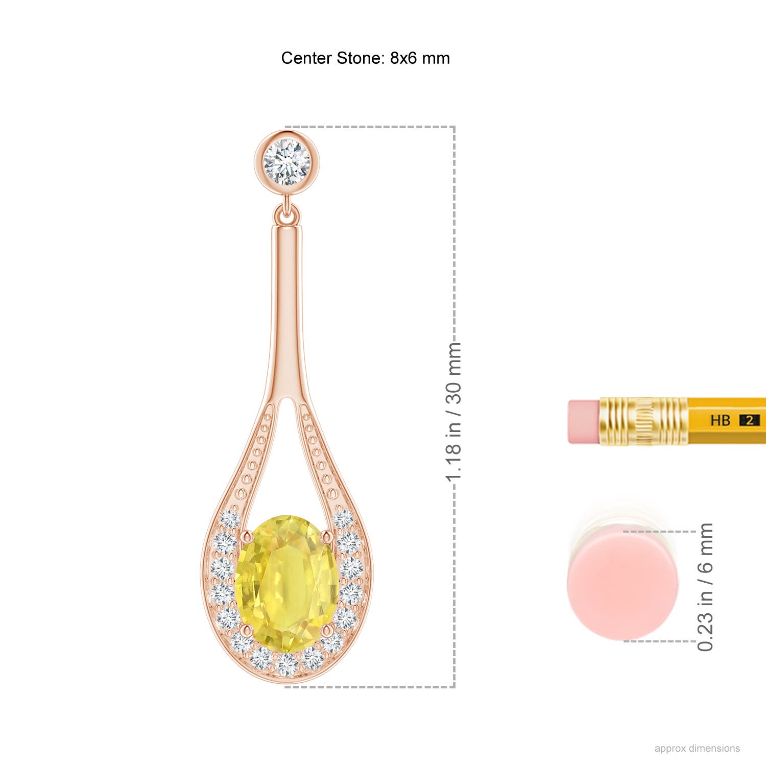 A - Yellow Sapphire / 3.44 CT / 14 KT Rose Gold