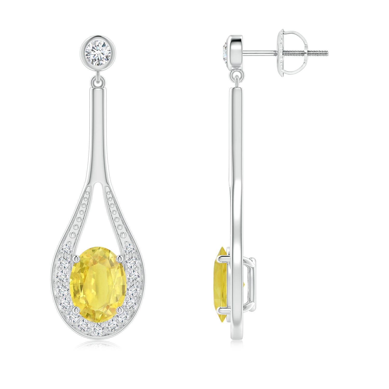 A - Yellow Sapphire / 3.44 CT / 14 KT White Gold