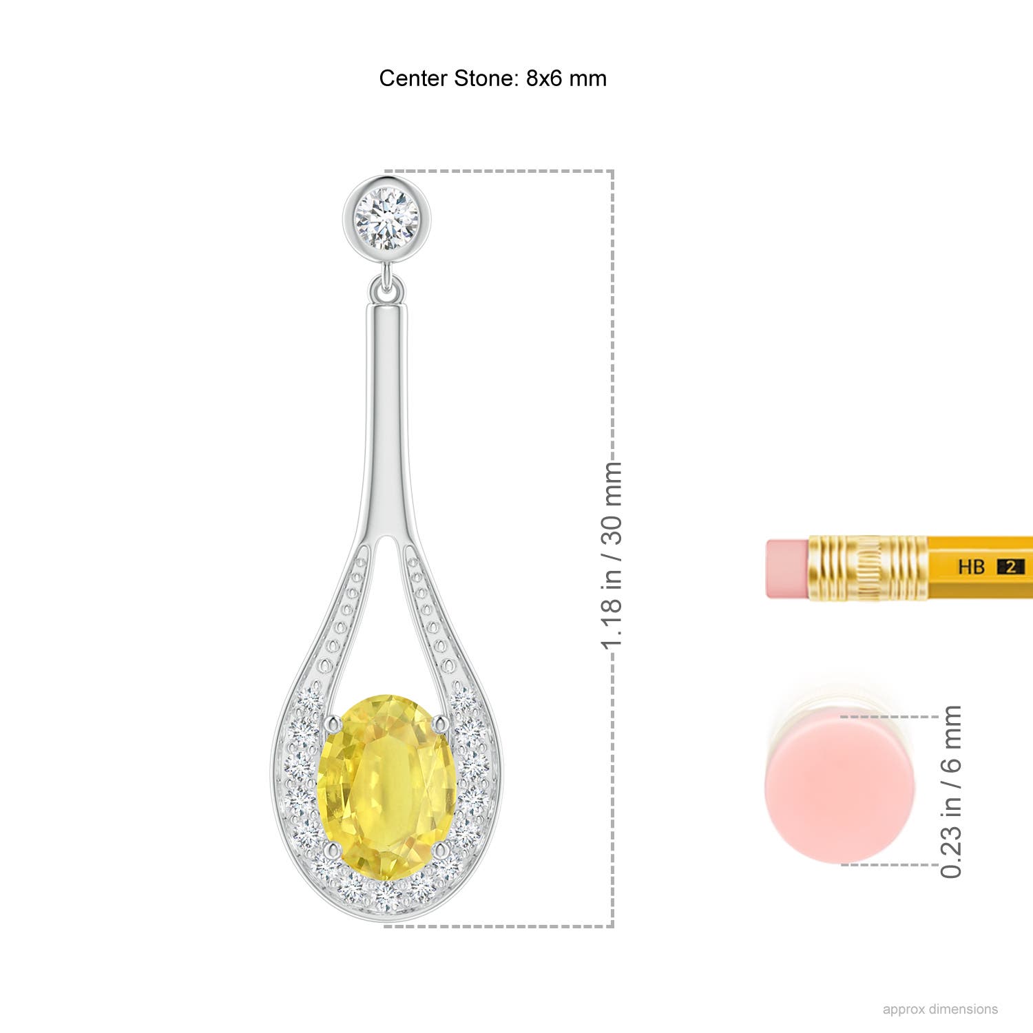 A - Yellow Sapphire / 3.44 CT / 14 KT White Gold