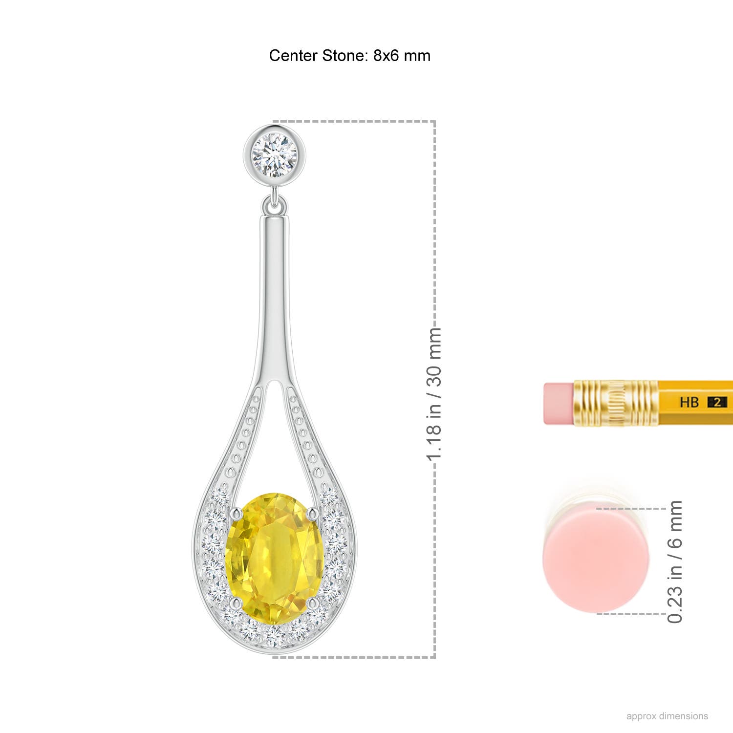 AA - Yellow Sapphire / 3.44 CT / 14 KT White Gold