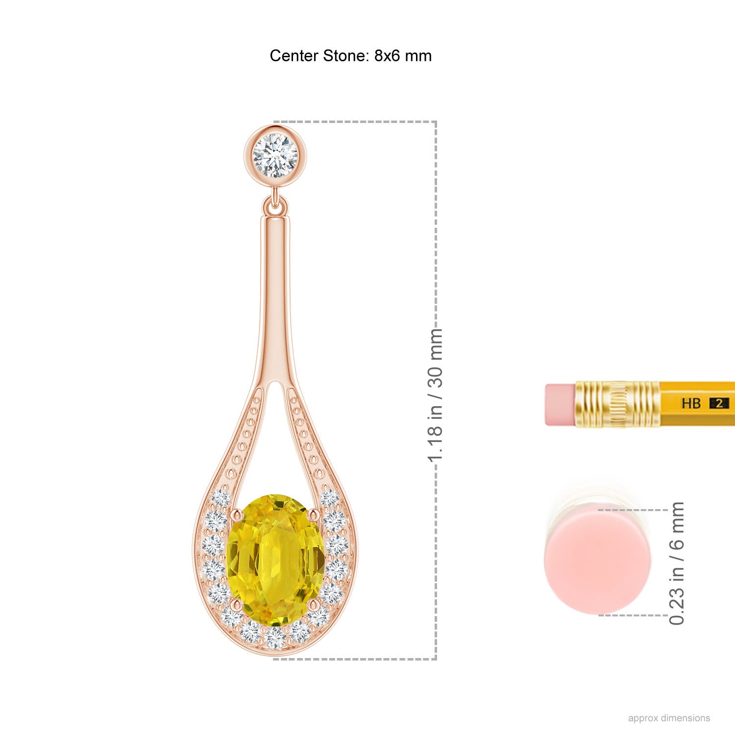 AAA - Yellow Sapphire / 3.44 CT / 14 KT Rose Gold