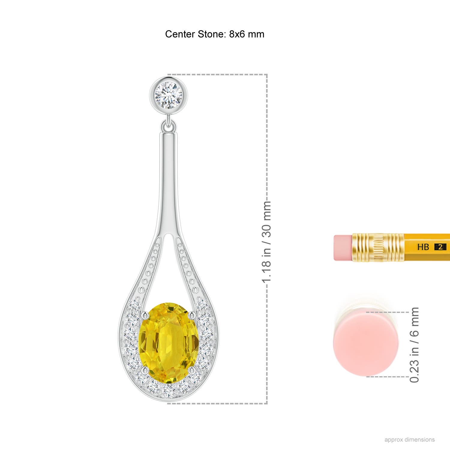 AAA - Yellow Sapphire / 3.44 CT / 14 KT White Gold