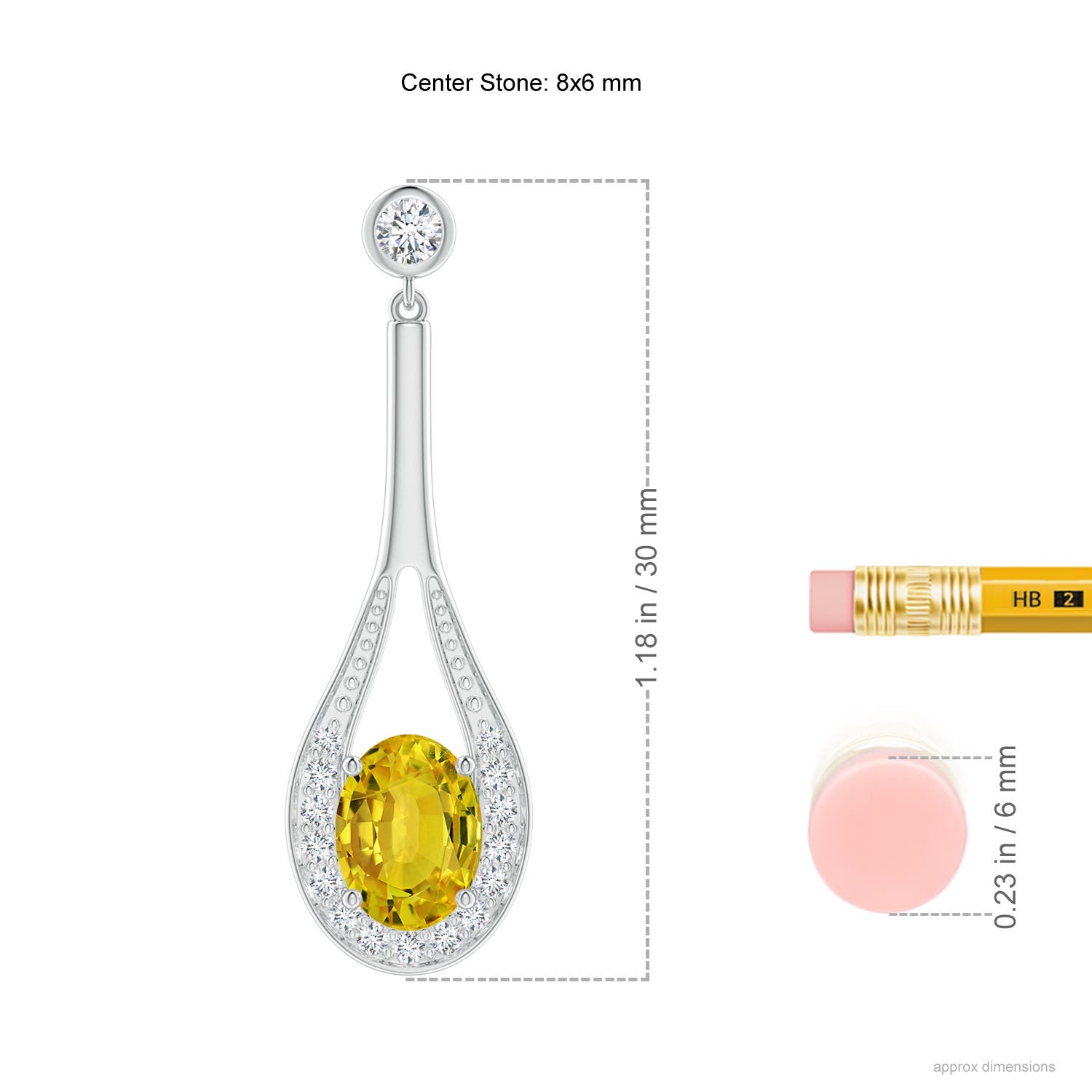 AAAA - Yellow Sapphire / 3.44 CT / 14 KT White Gold