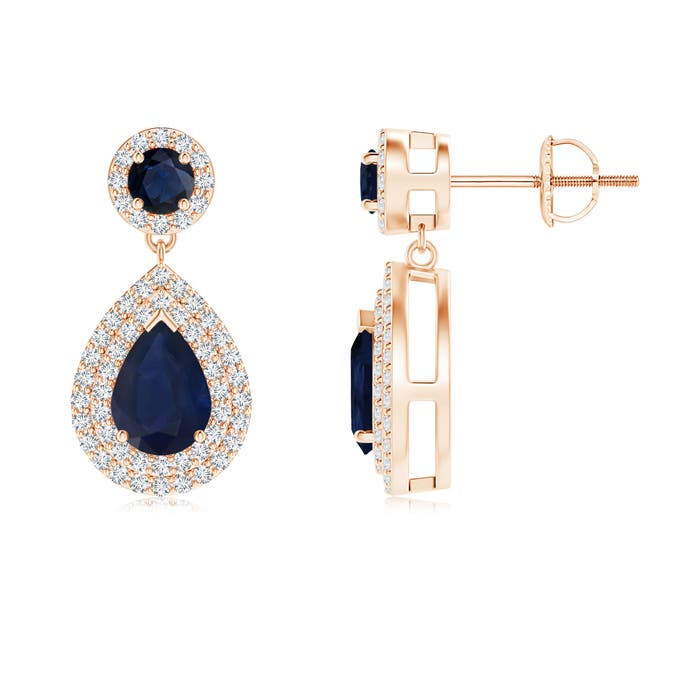 A - Blue Sapphire / 2.44 CT / 14 KT Rose Gold