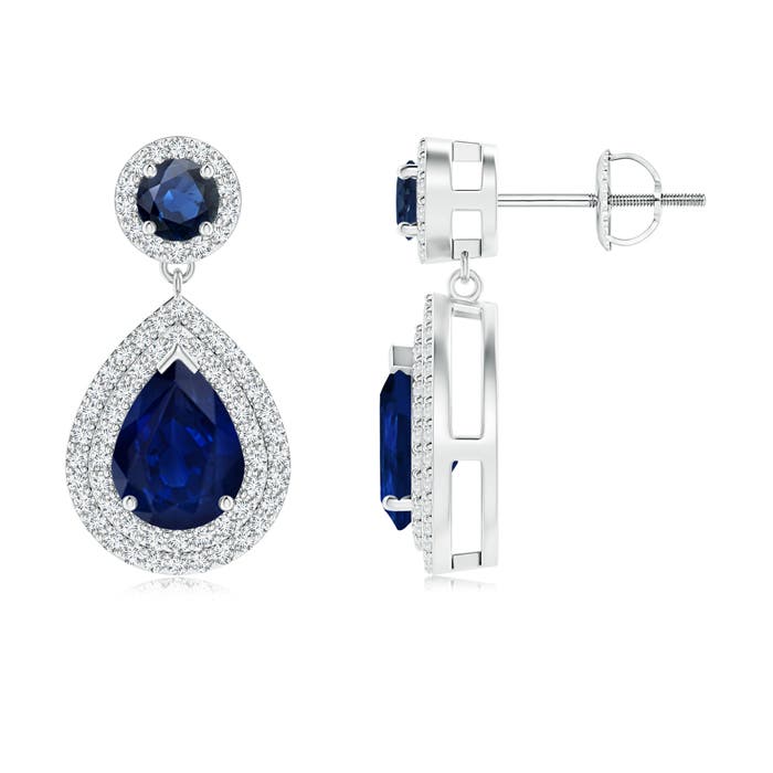 AA - Blue Sapphire / 3.14 CT / 14 KT White Gold