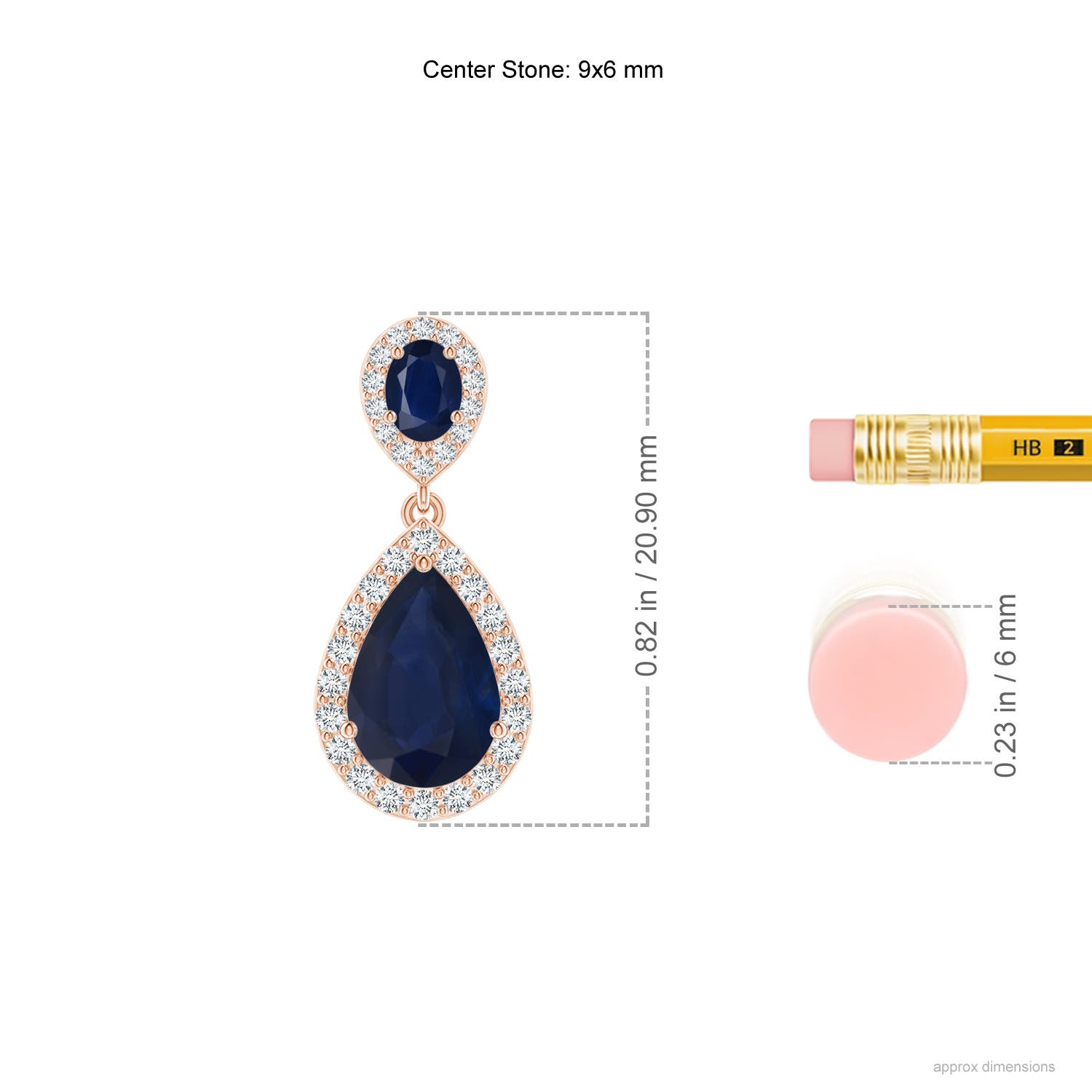 A - Blue Sapphire / 3.84 CT / 14 KT Rose Gold