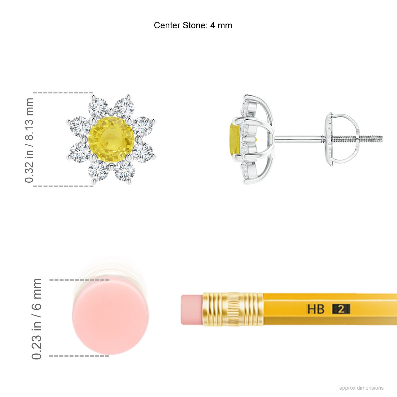 A - Yellow Sapphire / 0.88 CT / 14 KT White Gold