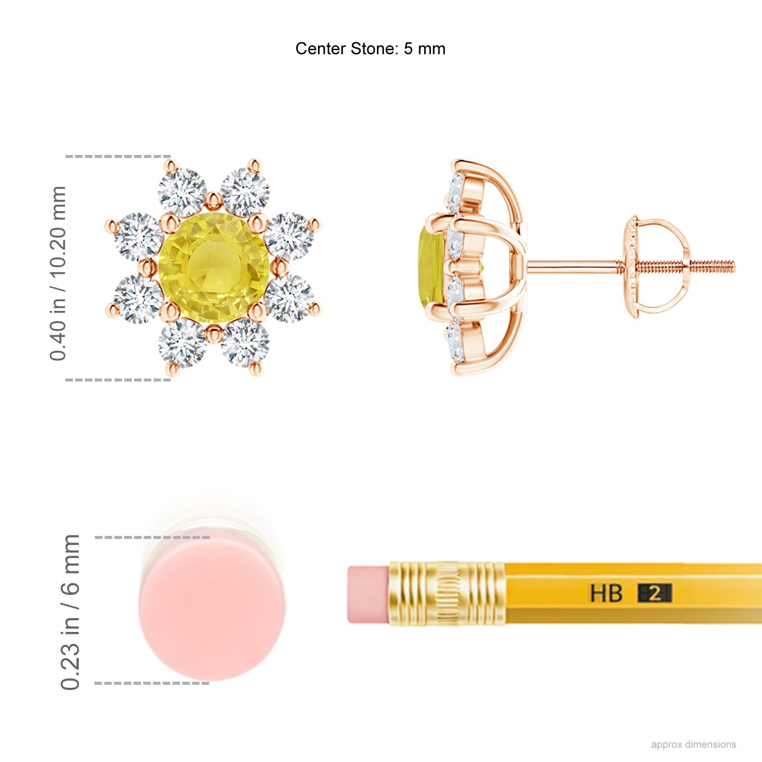 A - Yellow Sapphire / 1.76 CT / 14 KT Rose Gold