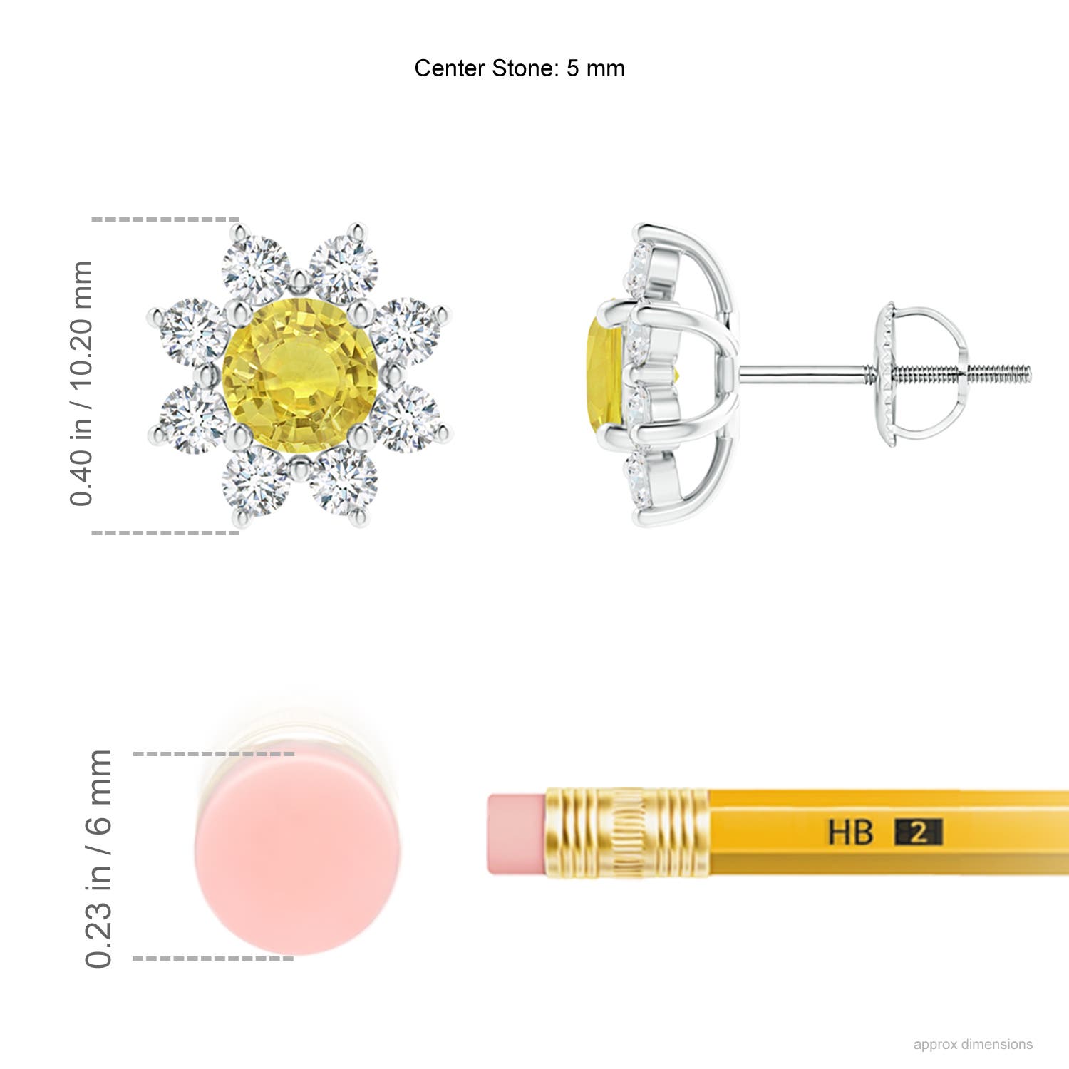 AA - Yellow Sapphire / 1.76 CT / 14 KT White Gold