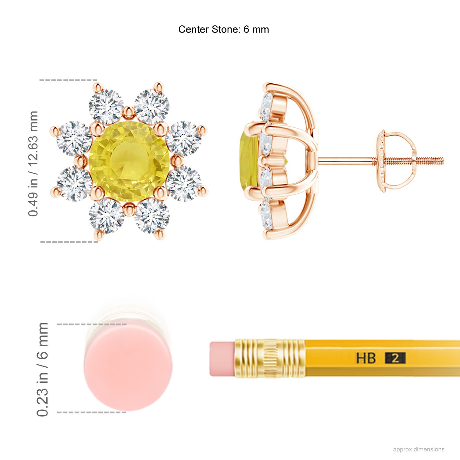 A - Yellow Sapphire / 3.38 CT / 14 KT Rose Gold