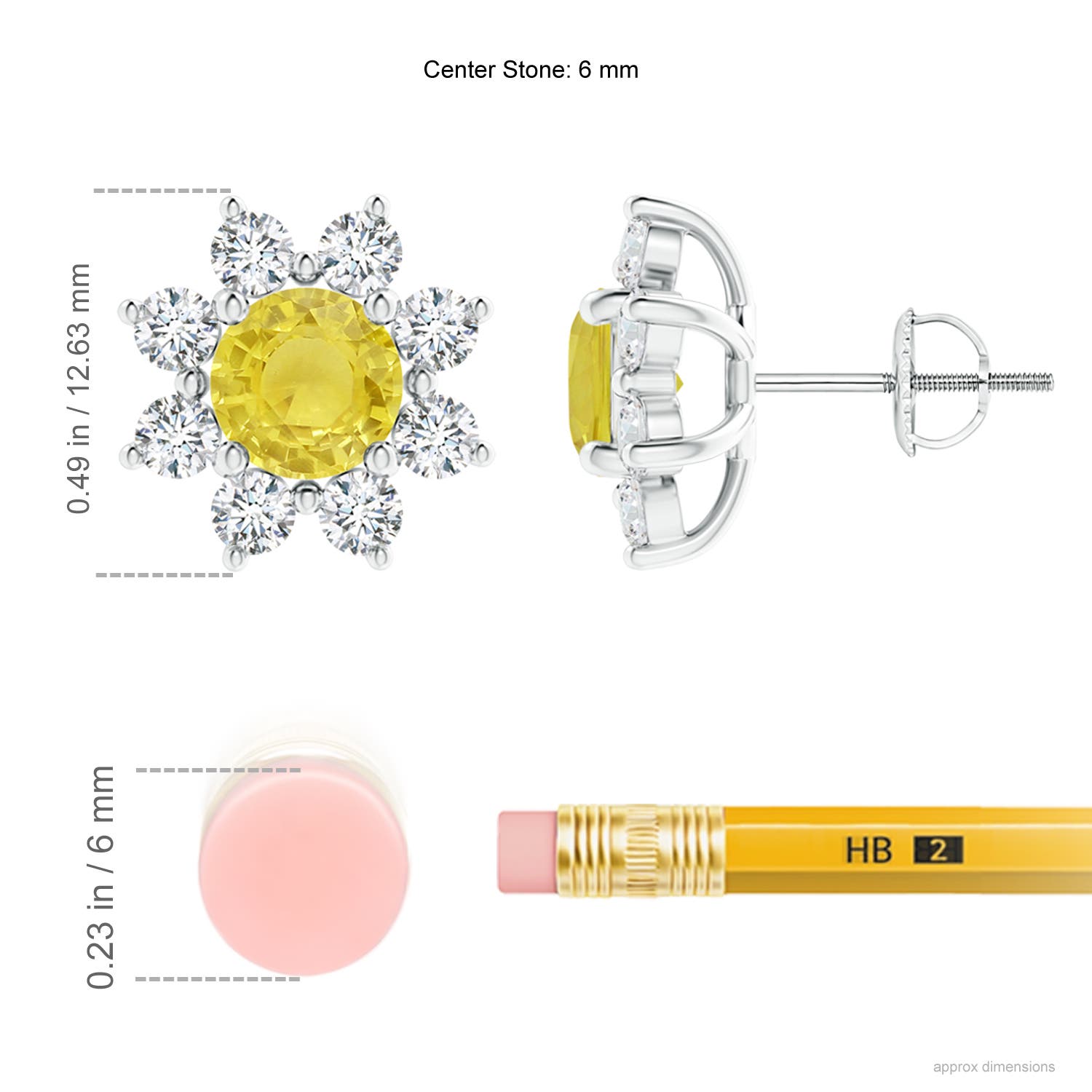 A - Yellow Sapphire / 3.38 CT / 14 KT White Gold