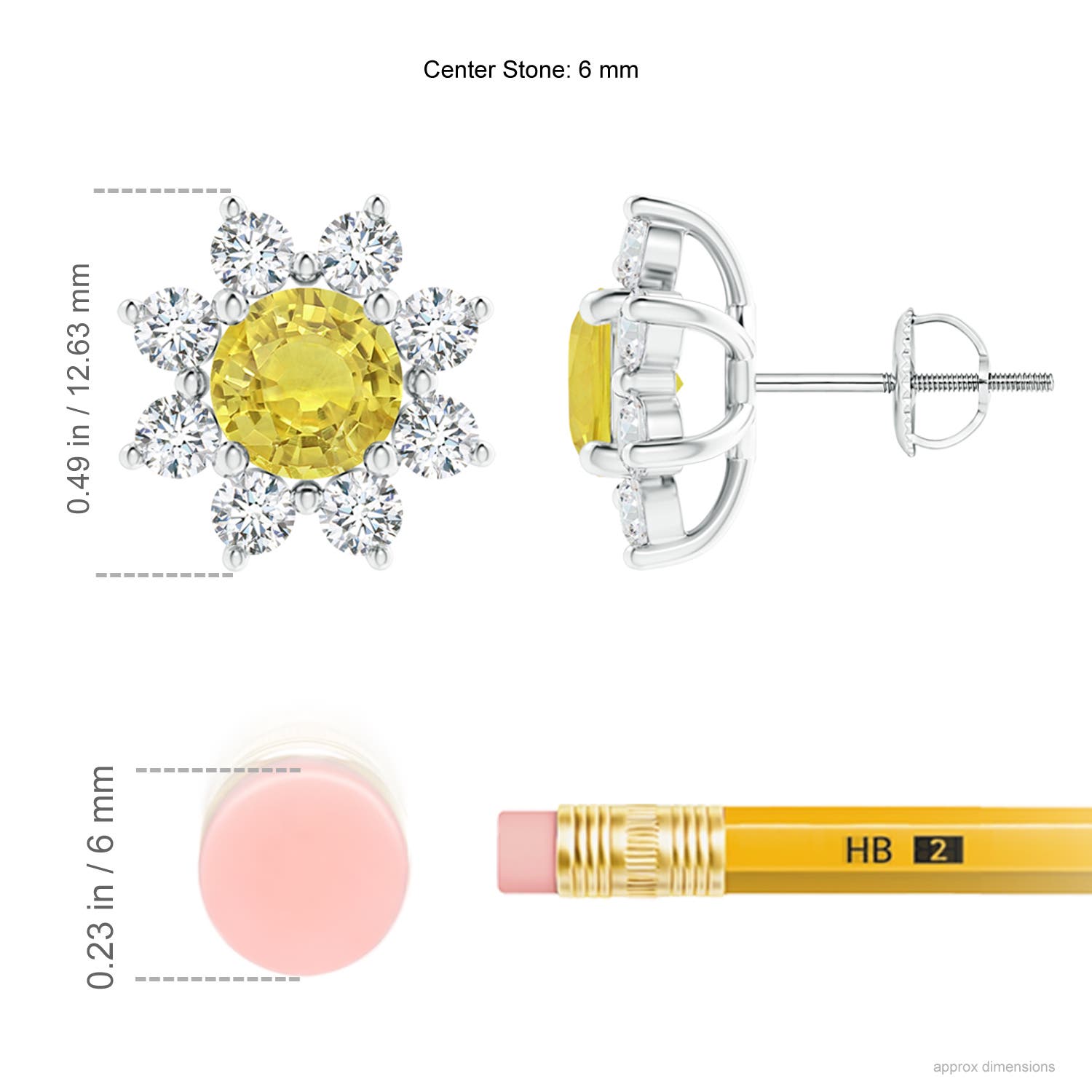 AA - Yellow Sapphire / 3.38 CT / 14 KT White Gold