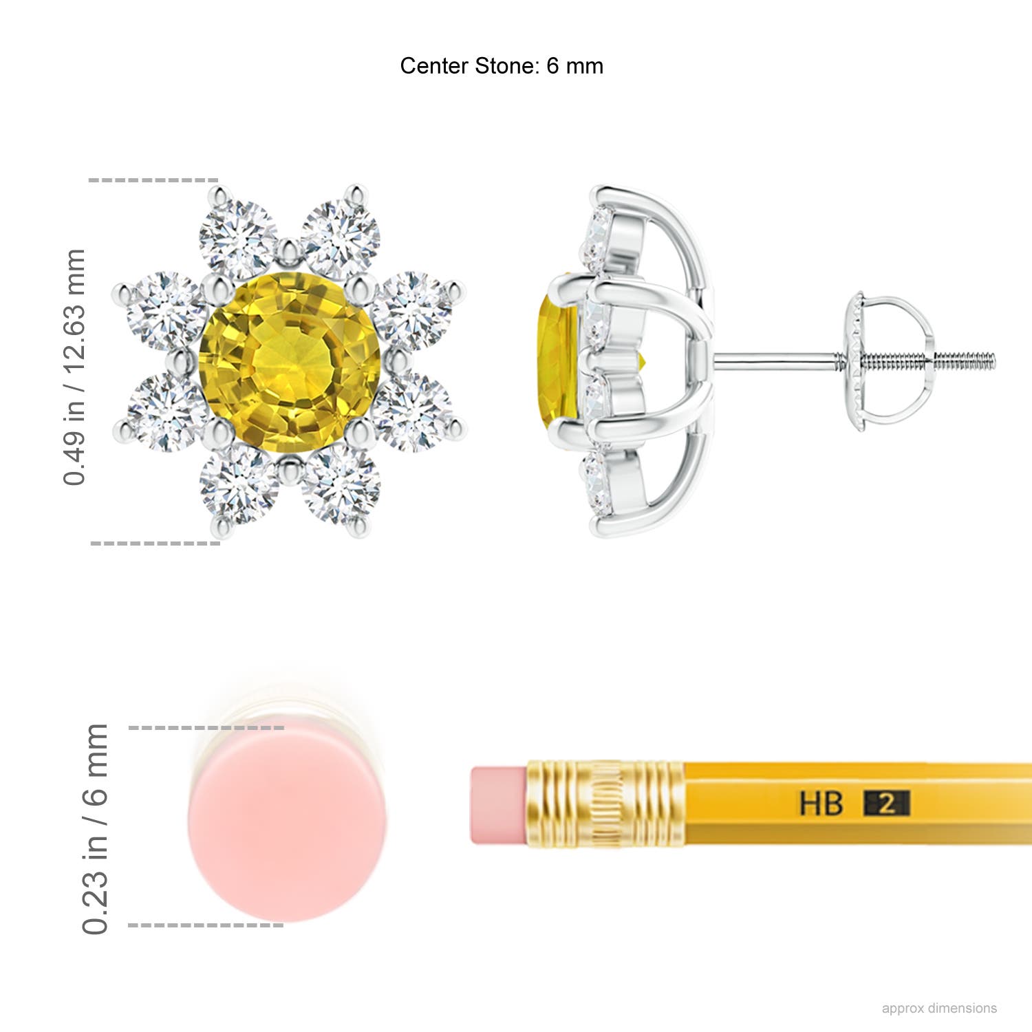 AAAA - Yellow Sapphire / 3.38 CT / 14 KT White Gold