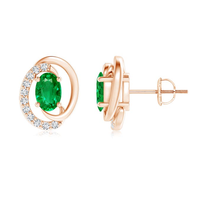 AAA - Emerald / 0.98 CT / 14 KT Rose Gold