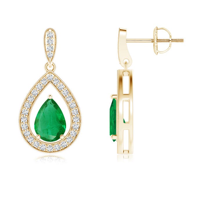 AA - Emerald / 1.5 CT / 14 KT Yellow Gold