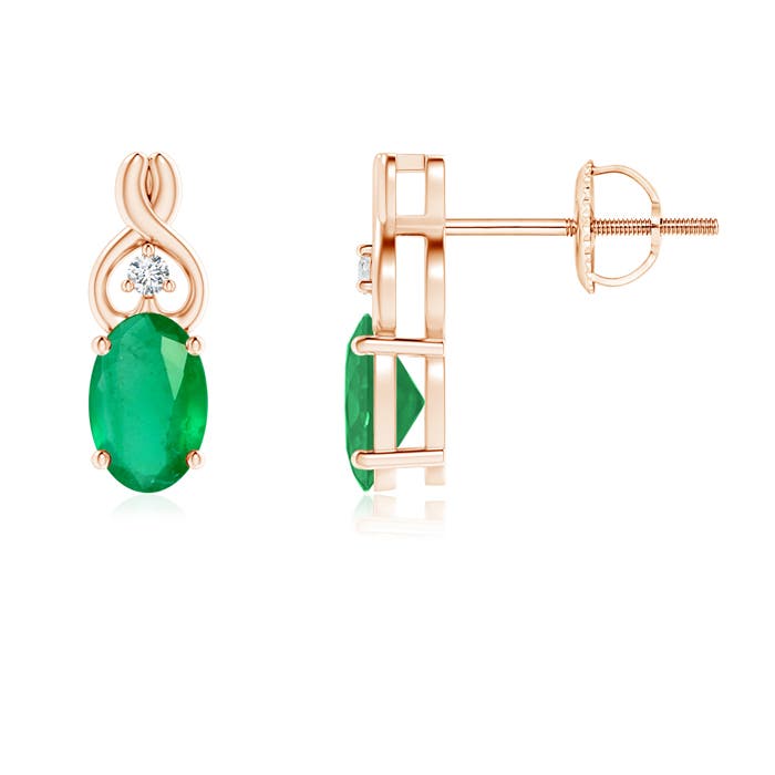 A - Emerald / 0.82 CT / 14 KT Rose Gold