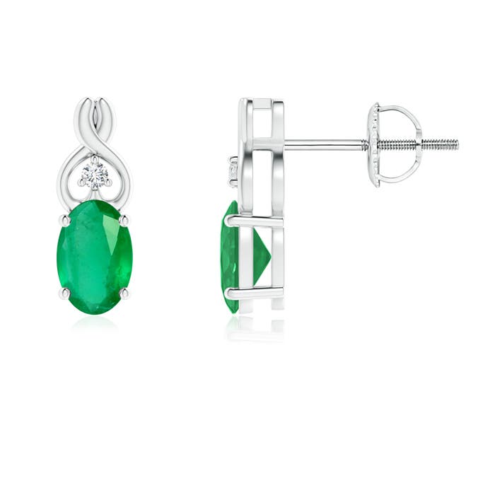 A - Emerald / 0.82 CT / 14 KT White Gold