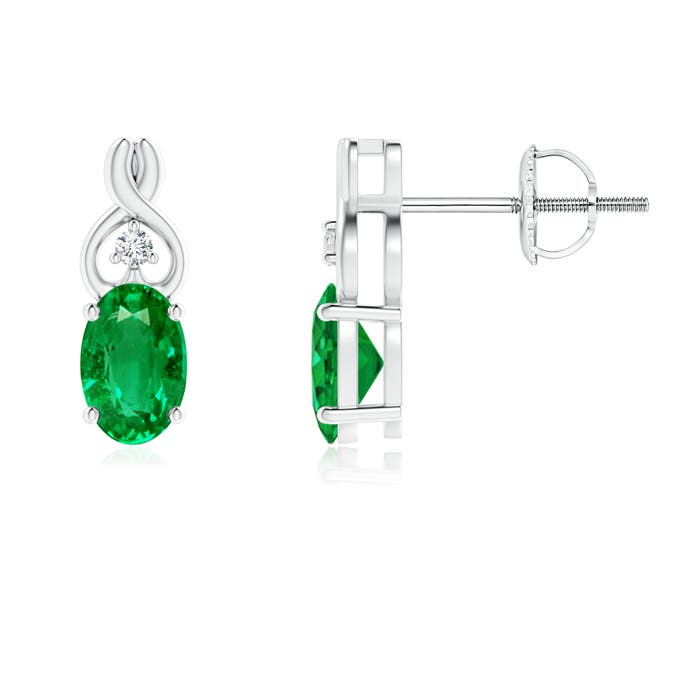 AAA - Emerald / 0.82 CT / 14 KT White Gold