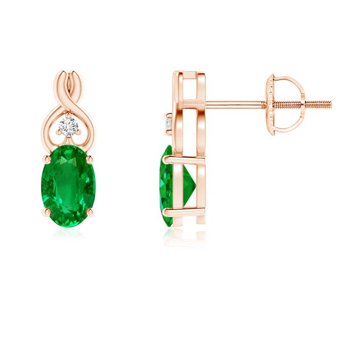 AAAA - Emerald / 0.82 CT / 14 KT Rose Gold