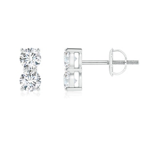 3.2mm GVS2 Prong-Set Double Diamond Stud Earrings in P950 Platinum