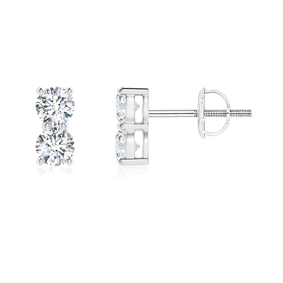 3.2mm GVS2 Prong-Set Double Diamond Stud Earrings in P950 Platinum 