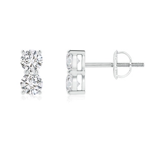 3.2mm HSI2 Prong-Set Double Diamond Stud Earrings in P950 Platinum