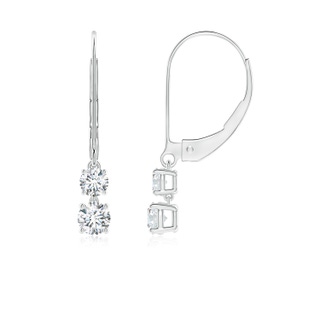 3.5mm GVS2 Double Diamond Leverback Dangle Earrings in P950 Platinum