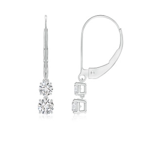 3.5mm HSI2 Double Diamond Leverback Dangle Earrings in P950 Platinum