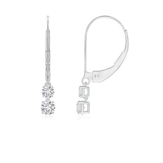 3mm HSI2 Double Diamond Leverback Dangle Earrings in White Gold