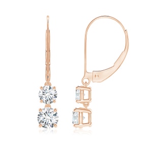 4.4mm GVS2 Double Diamond Leverback Dangle Earrings in Rose Gold