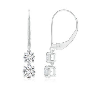 4.4mm HSI2 Double Diamond Leverback Dangle Earrings in White Gold