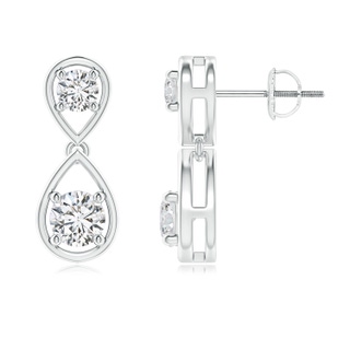 4.5mm HSI2 Two Stone Diamond Drop Earrings in White Gold