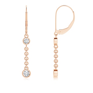 3.5mm GVS2 Bezel-Set Two Stone Diamond Leverback Drop Earrings in 9K Rose Gold