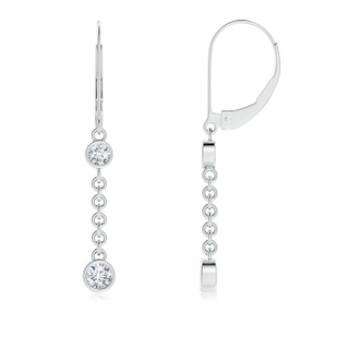 3.5mm GVS2 Bezel-Set Two Stone Diamond Leverback Drop Earrings in White Gold