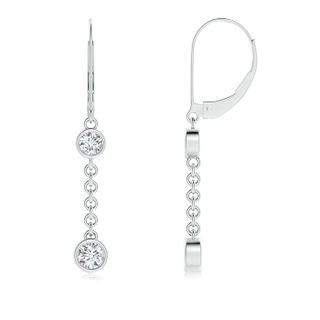 4mm GVS2 Bezel-Set Two Stone Diamond Leverback Drop Earrings in P950 Platinum